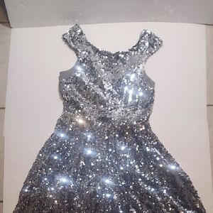 Sparkling Silver Kids Dress